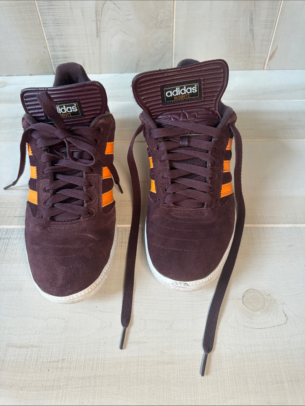 adidas Busenitz Pro Skate Dark Burgundy  Suede Skate shoes with Orange